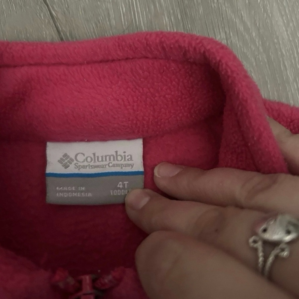 Columbia Toddler Girl Pink Full Zip Fleece Size 4T - Picture 3 of 3